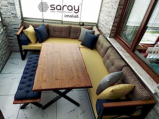 Yellow Blue Balkon Köşe Takımı