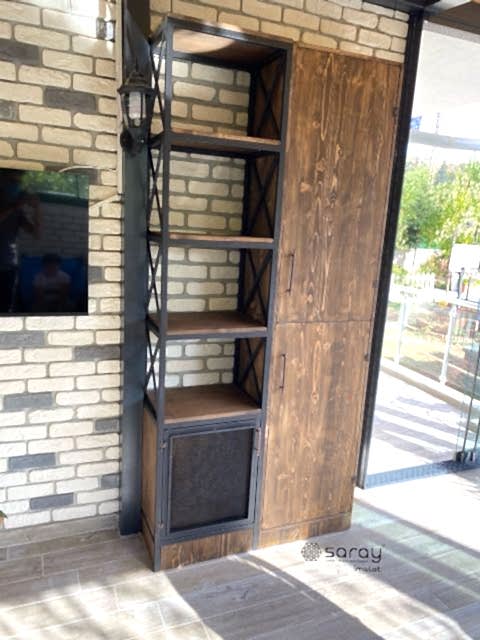 Özel Tasarım Metal-Ahşap Dolap